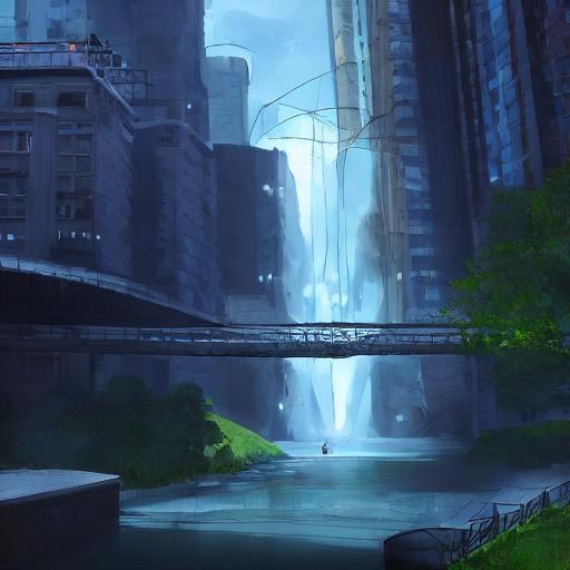 Киберсия 2069 Городские Водопады